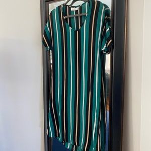 Ava Sky Emerald Stripe T-Shirt Dress